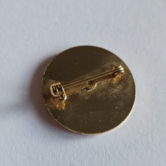 Vintage lapel pin Soroptimist International Yellow Gold Tone brooch round - Picture 4 of 9